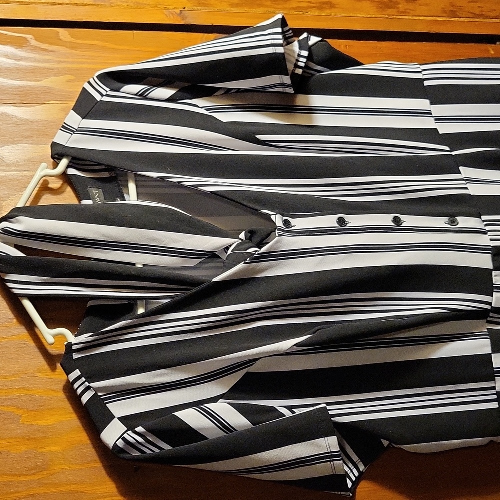 Black and white striped pant jumper